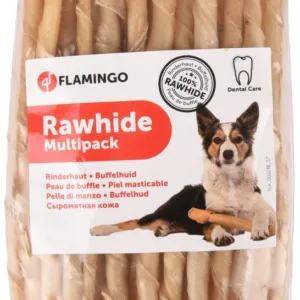 Comanda online FLAMINGO Rawhide Batoane răsucite pentru mestecat 50 bucăţi 190-200g