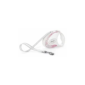 Comanda online FLEXI Lesă Glam Composition M albă cu cristale Swarowski