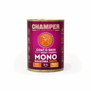 Comanda online Hrana monoproteica pentru caini CHAMPER Coat Skin curcan 400 g