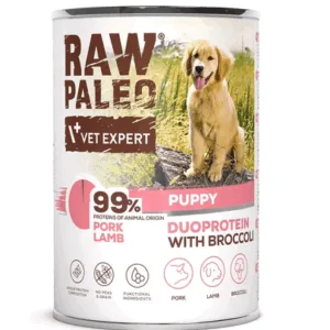 Comanda online Hrana umeda pentru pui de caine RAW PALEO Pork Lamb Puppy 400g cu porc si miel