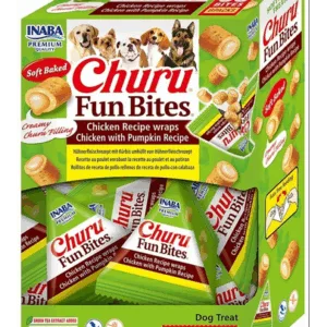 Comanda online INABA Dog Churu Fun Bites Chicken with Pumpkin 8x12g rulouri cu pui si dovleac pentru caini