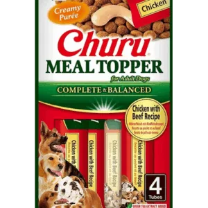 Comanda online INABA Dog Meal Topper Chicken Beef 4x14 g supliment cremos pentru caini cu pui vita