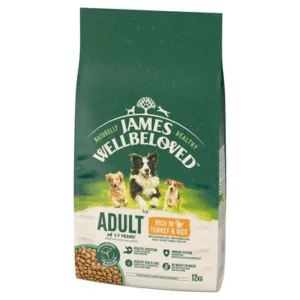 Comanda online JAMES WELLBELOVED Adult 12 kg hrana caini adulti 1-7 ani bogata in curcan si orez