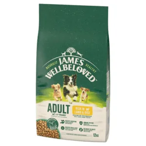 Comanda online JAMES WELLBELOVED Adult 12 kg hrana completa pentru caini adulti 1-7 ani bogata in miel si orez