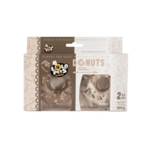 Comanda online LOLO PETS Recompense caini gogosi cu aroma vanilie/ciocolata si alune cu aroma de ciocolata 2 buc. 120 g