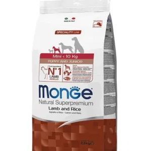 Comanda online MONGE Mini Puppy&Junior hrană uscată pentru cățeluși de talie mică