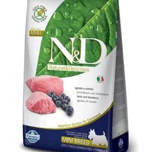 Comanda online N&D Adult Mini - Hrană uscată cu miel și afine 2.5 kg