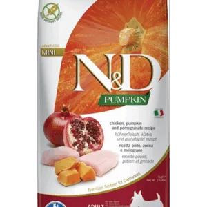 Comanda online N&D Pumpkin Adult Mini cu pui & rodie 7 kg