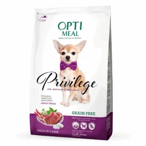 Comanda online Optimeal Grain Free Hrana uscata caini de talie mica - continut ridicat de miel