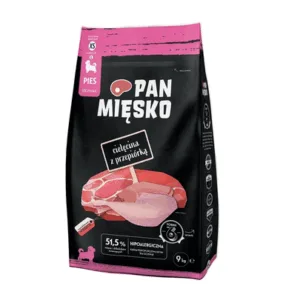 Comanda online PAN MIĘSKO hrana catei si caini tineri XS 9 kg vitel si prepelita