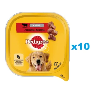 Comanda online PEDIGREE Adult 10x300 g hrana umeda pentru caini cu carne de vita si ficat in mousse