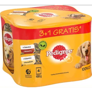 Comanda online PEDIGREE Adult Conserve pentru caini 4x400 g cu pui si vita in aspic