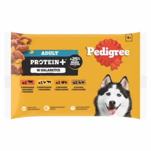Comanda online PEDIGREE Adult Protein+ plicuri in jeleu 4x85 g hrana caini
