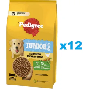 Comanda online PEDIGREE Junior 12x500 g Set hrana catei talie medie si mare