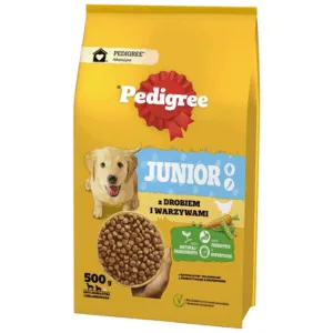 Comanda online PEDIGREE Junior 500 g pasari de curte si legume pentru cresterea cainilor de talie mare si medie
