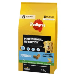 Comanda online PEDIGREE Junior Professional Nutrition 12 kg cu carne de pasăre și legume pentru căței de talie mare și medie