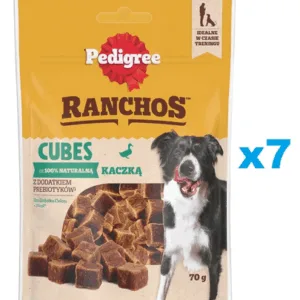Comanda online PEDIGREE Ranchos Cubes cu rata 7x70 g recompensa caine