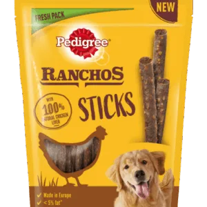 Comanda online PEDIGREE Ranchos Sticks 60 g Recompense cu pui