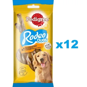 Comanda online PEDIGREE Rodeo Duos 12x123g  Pachet recompense cu pui si bacon pentru caini