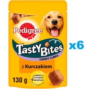 Comanda online PEDIGREE Tasty Bites Chewy Cubes Set recompense cu pui pentru caine 6x130 g