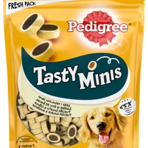 Comanda online PEDIGREE Tasty Minis Feliuţe cu Brânză şi Vită 140g