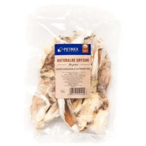 Comanda online PETMEX Recompensa dentara caini urechi iepure cu blana 100 g