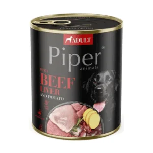 Comanda online PIPER Hrana umeda cu ficat vita si cartofi pentru caini 800g