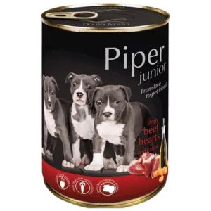 Comanda online PIPER Junior hrana pentru catei 400 g inimi de vita si morcovi