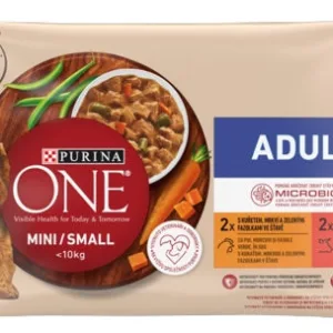 Comanda online PURINA ONE Mini Hrană umedă pentru câini Pui/Vită