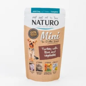 Comanda online Pouch Naturo Dog Adult Mini cu Carne de Curcan si Orez
