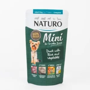 Comanda online Pouch Naturo Dog Adult Mini cu Carne de Rata si Orez
