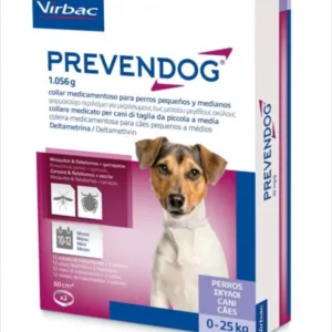 Comanda online Prevendog zgarda antiparazitara pentru caini talie mica si medie 0-25 kg - 60 cm 2 bucati