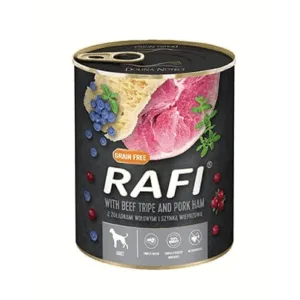 Comanda online RAFI Mancare umeda caini 800g cu stomac vita si sunca porc