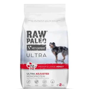 Comanda online RAW PALEO Ultra Beef Medium&Large Adult 2kg hrana caini adulti rase medii si mari