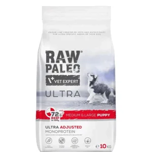 Comanda online RAW PALEO Ultra Beef Medium&Large Puppy 10kg Hrana uscata cateide talie medie si mare