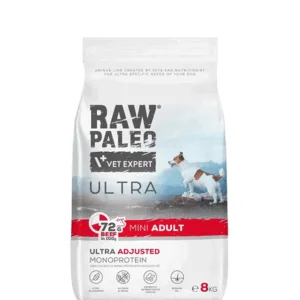 Comanda online RAW PALEO Ultra Beef Mini Adult 8kg cu vita pentru caini adulti talie mica