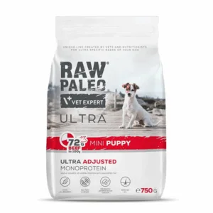 Comanda online RAW PALEO Ultra Beef Mini Puppy 750g pentru catei rasa mica
