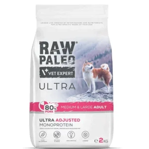 Comanda online RAW PALEO Ultra Pork Medium&Large Adult 2kg hrana cu porc pentru caini rasa medie si mare