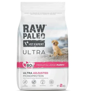 Comanda online RAW PALEO Ultra Pork Medium&Large Puppy 2kg hrana catei rasa medie si mare