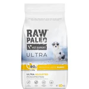 Comanda online RAW PALEO Ultra Turkey Medium&Large Puppy 10kg Sac hrana catei talie medie si mare