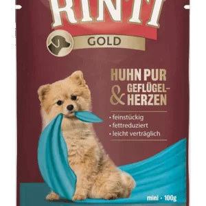 Comanda online RINTI Chicken Pure&Poultry hearts Mini pliculet mancare caini 100 g pui si inimi pasare
