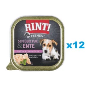 Comanda online RINTI Feinest Poultry Pure&Duck 12x150 g pasare si rata pentru caini