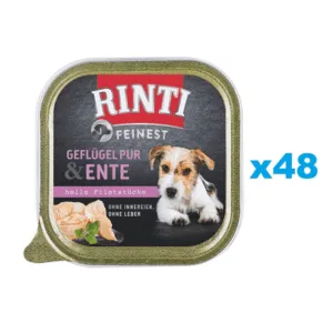 Comanda online RINTI Feinest Poultry Pure&Duck pasare si rata tavite 48x150 g pentru caini