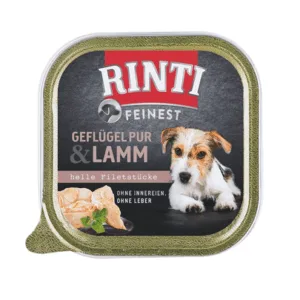 Comanda online RINTI Feinest Poultry Pure&Lamb tavita hrana caini pasare si miel 150 g