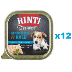 Comanda online RINTI Feinest Poultry Pure&Veal pasare si vitel 12x150 g pentru caine