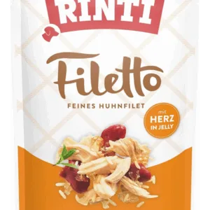 Comanda online RINTI Filetto in Jelly Chicken&Poultry hearts plic in aspic pentru caini