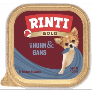 Comanda online RINTI Gold Chicken&Goose Mini pui si gasca conserva hrana umeda pentru caine 100 g