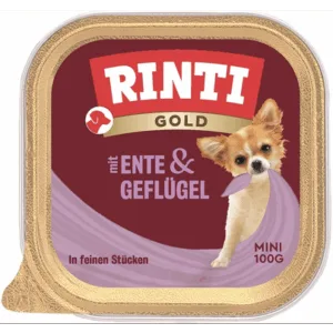 Comanda online RINTI Gold Duck&Poultry Mini rata si pasare conserva hrana pentru caini 100 g