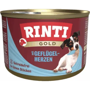 Comanda online RINTI Gold Poultry hearts Mini conserve caini de rase mici 185 g inimi de pasare