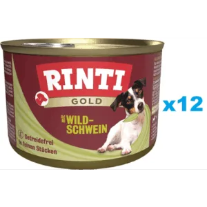 Comanda online RINTI Gold Wild boar Mini 12x185 g cu mistret